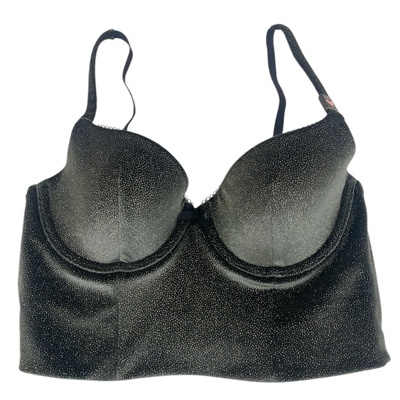 NEW Victoria’s Secret Velvet Shimmer Long Line Bustier Bra Sz 32C - Picture 5 of 7